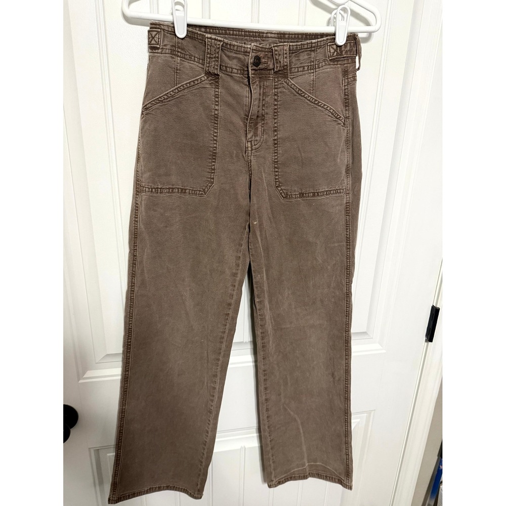 American Eagle Cargo Pants Womens 2 Brown Stretch Straight Leg Utility